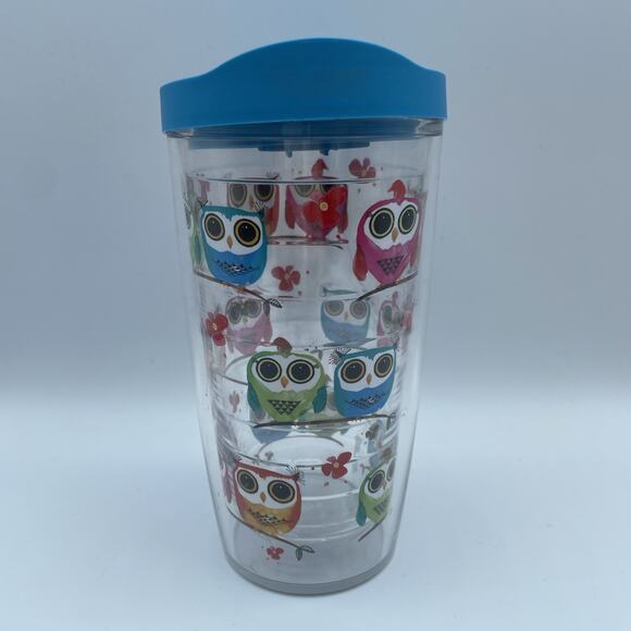 Tervis Tumbler 16oz Tumbler Multicolor Owls W/Blue Lid And Clear Cup - Picture 1 of 4